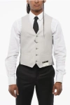 Corneliani 5 Buttons Wool Vest With Jetted Pockets Grösse 44