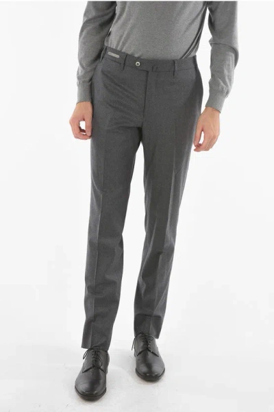 Corneliani 5 Pockets Comfort Virgin Wool And Cashmere Pants In Gray
