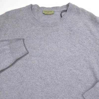 Pre-owned Corneliani $595  Cashmere Blue Gray Crewneck Sweater Mens Size Large (italy 54)