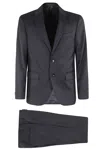 Corneliani Tailored Wool Suit With Notch Lapel In Blu