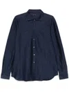 Corneliani Cutaway-collar Cotton Shirt In Blue