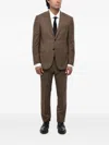 Corneliani Academy Herringbone-pattern Suit In Brown