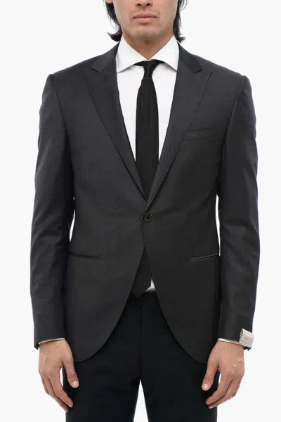 Corneliani Academy Peak-lapel Blazer In Black