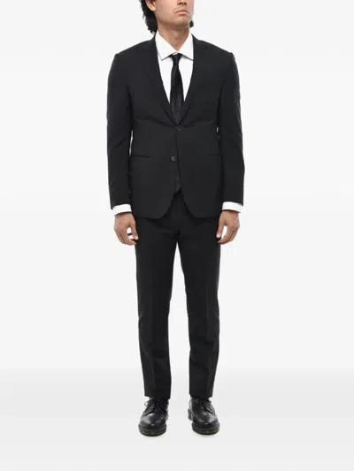Corneliani Academy Peak-lapel Suit In Black