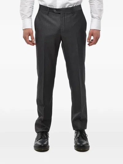 Corneliani Academy Pinstripe-pattern Trousers In Black