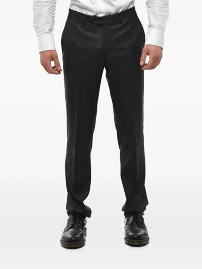 Corneliani Academy Pressed-crease Trousers In Black
