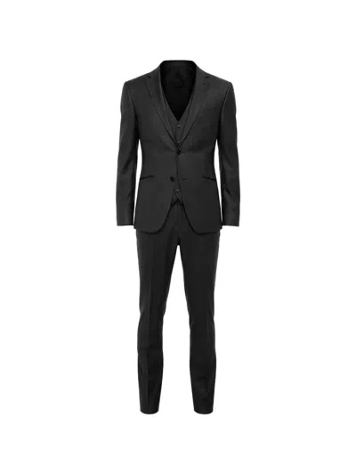 Corneliani Academy Three-piece Suit In Black