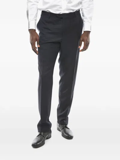 Corneliani Academy Virgin Wool Trousers In Black