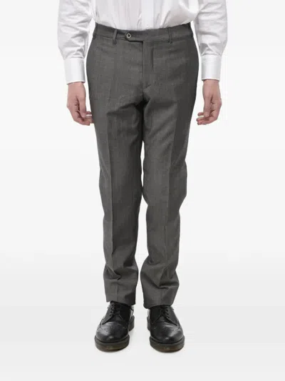 Corneliani Academy Virgin-wool Trousers In Gray