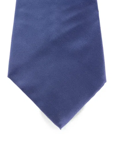 Corneliani Ascot Adjustable Silk Tie In Blue