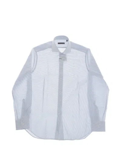 Corneliani Awning-stripe French-collar Shirt In White