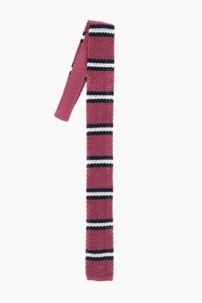 Corneliani Balanced Stripe Crochet Silk Tie