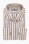 Corneliani Balanced Striped Cotton Shirt In Multi