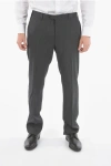 Corneliani Barleycorn Wool Leader Jetted Pocket No Hem Trousers