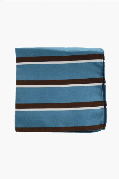 Corneliani Bayadere Patterned Silk Satin Pocket Square