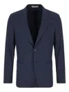 Corneliani Beetle-detail Single-breasted Blazer In Blue