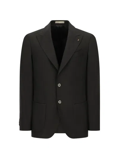 Corneliani Beetle-pin Single-breasted Jacket In Black