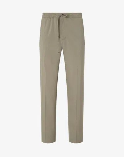Corneliani Beige 160's Wool And Stretch Silk Trousers In Brown