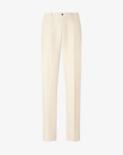 Corneliani Beige Garment-dyed Linen Trousers In Neutral