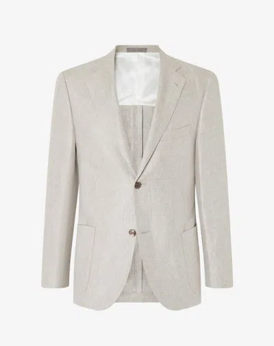 Corneliani Beige Linen And Lyocell Jacket In Neutral