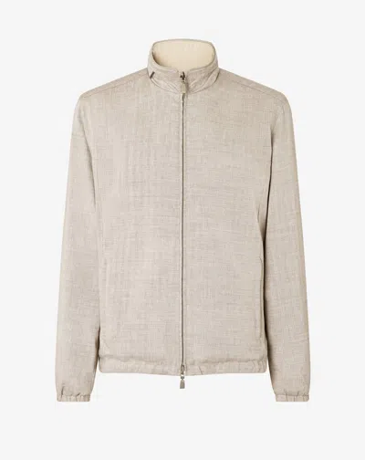Corneliani Beige Linen-blend Jacket In Neutral