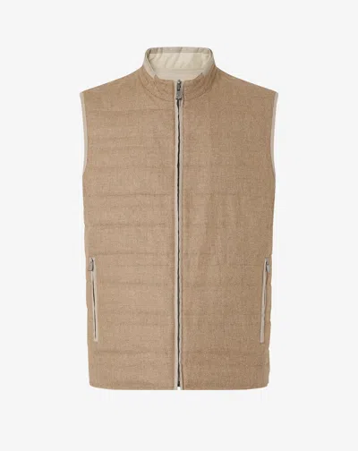 Corneliani Beige Reversible Padded Gilet In Neutral