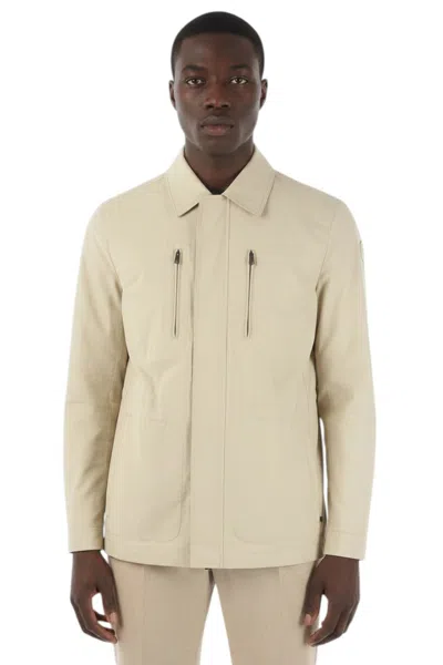 CORNELIANI BEIGE SHIRT COLLAR JACKET