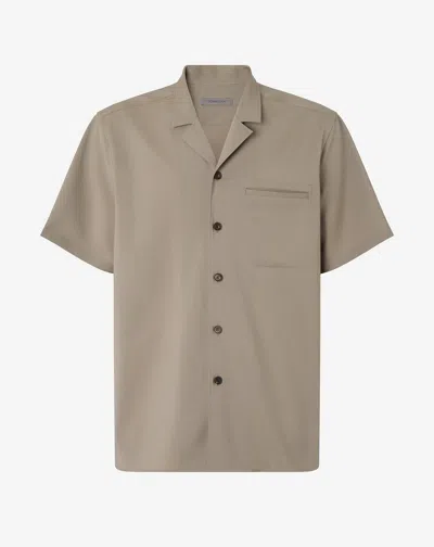 Corneliani Beige Shirt Made From Pure Naturally Stretch 120' Wool In Gray