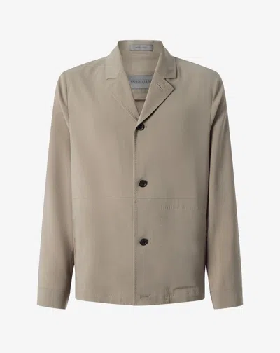 Corneliani Beige Stretch 120's Wool Overshirt In Gold