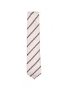 Corneliani Beige Striped Silk Tie In Beige