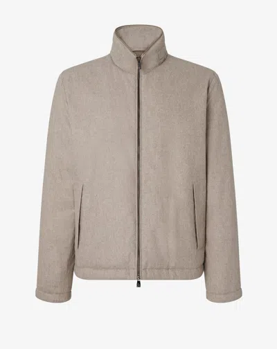 Corneliani Beige Technical Fabric And Cashmere Jacket In Neutral