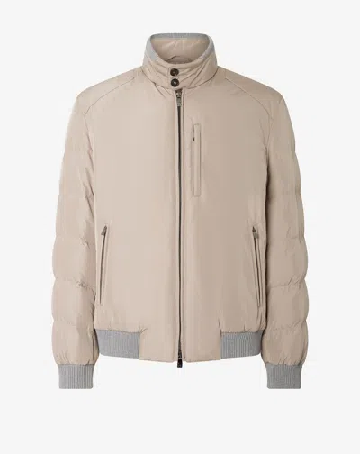Corneliani Beige Technical Poplin Bomber Jacket In Neutral