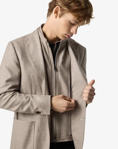 Corneliani Beige Wool And Cashmere Jacket With Detachable Vest In Neutral