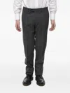 Corneliani Belt-loop Virgin-wool Trousers In Grey