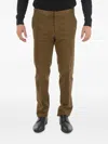 Corneliani Belt-loops Flat-front Trousers In Brown