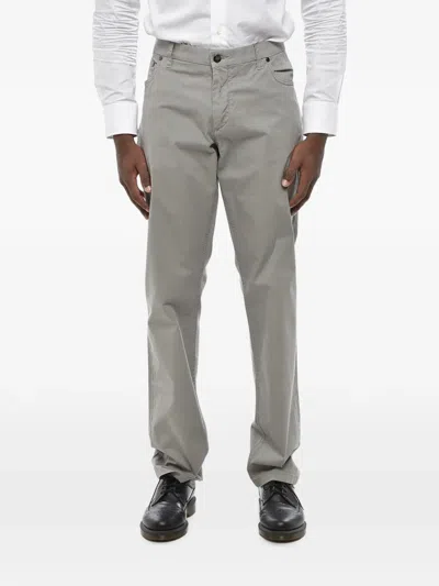 Corneliani Belt-loops Welt-pockets Trousers In Grey