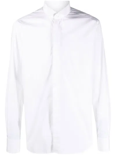 Corneliani Bib-collar Cotton Shirt In White