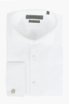 Corneliani Birds'eye Cotton Slim Fit Shirt With Wing Tip Collar And Cuf In White