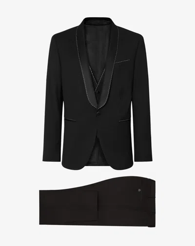Corneliani Black 130's Wool Twill Tuxedo