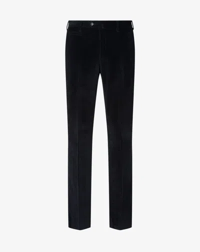 Corneliani Black 1500-striped Stretch Cotton Corduroy Trousers