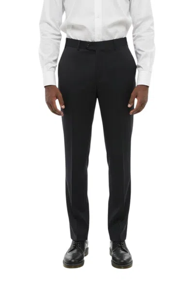 Corneliani Black Flat Front Trousers