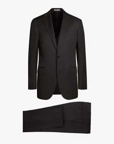 Corneliani Black Lined Wool Suit
