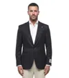 Corneliani Black Notched Lapel Blazer In Black