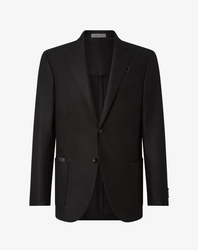Corneliani Black Soft Wool And Cashmere Twill Jacket