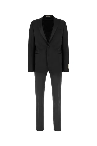 CORNELIANI BLACK STRETCH WOOL SUIT