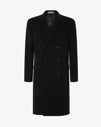 Corneliani Black Super Fine Wool Beaver Coat
