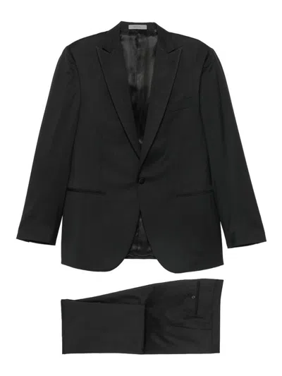 Corneliani Black Virgin Wool Suit