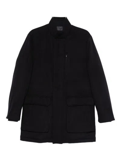 CORNELIANI BLACK WOOL COAT CORNELIANI