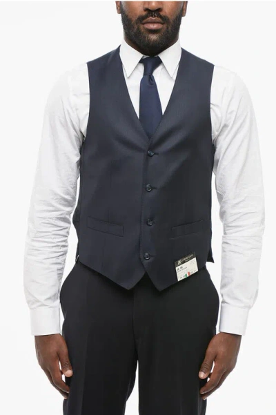 Corneliani Blended Silk Vest With Slit Pocket