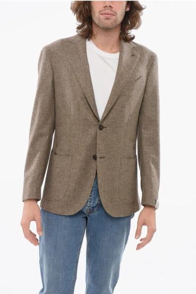 Corneliani Blended Wool Blazer With Peak Lapel